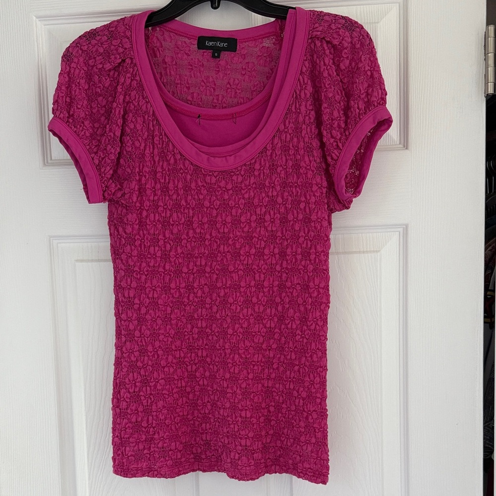 Karen Kane Pink Lace Women's Top